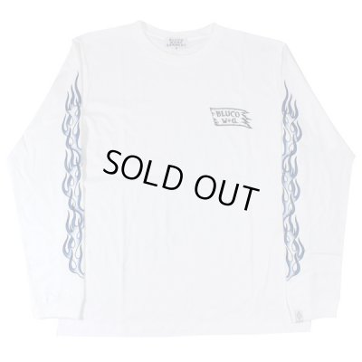 画像3: B.W.G / FIRE PATTERN LONG SLEEVE TEE / パターンBLUE